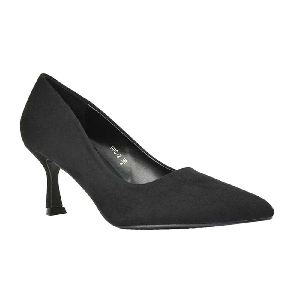 XY London Womens/Ladies Lisa Pointed Mid Stiletto Court Shoes / Jet Black